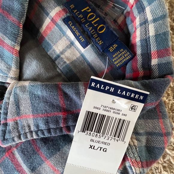 Mens Polo Ralph Lauren Plaid Flannel shirt Size XL - Picture 2 of 2